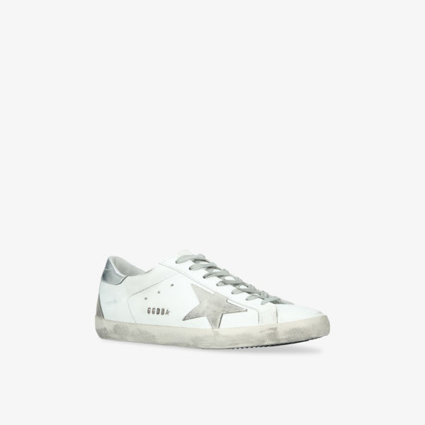 Кроссовки кожаные Golden Goose Superstar, белый / серебряный — фото 3