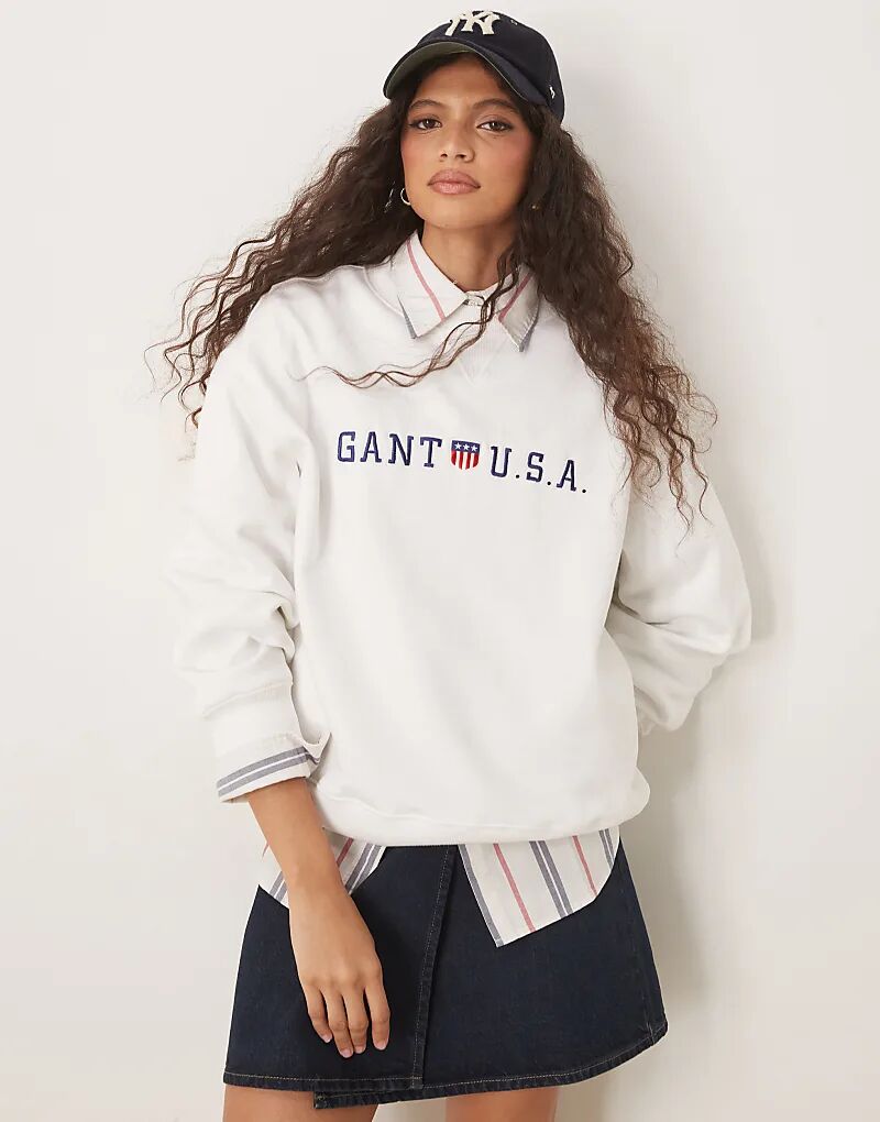 

Толстовка с логотипом Gant Shield USA белого цвета