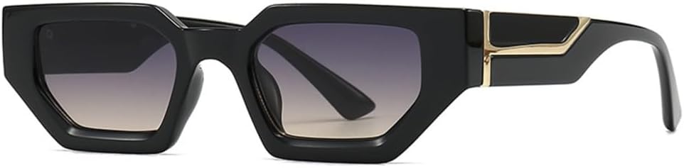 

Винтажные солнцезащитные очки неправильной формы для женщин и мужчин, солнцезащитные очки для женщин в маленькой оправе, защита от ультрафиолета UV400 HDUBFY, Black Purple Tea