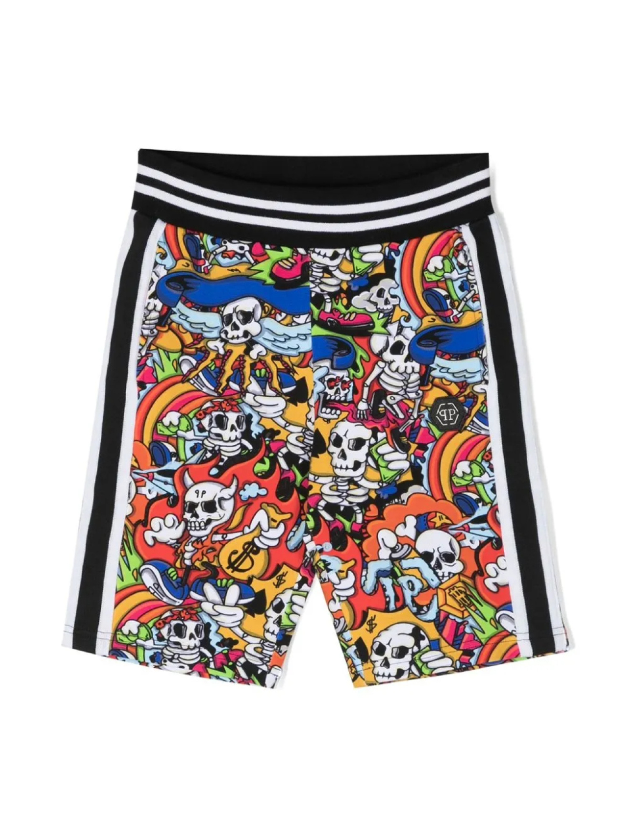 

Philipp Plein Junior шорты с графичным принтом, черный