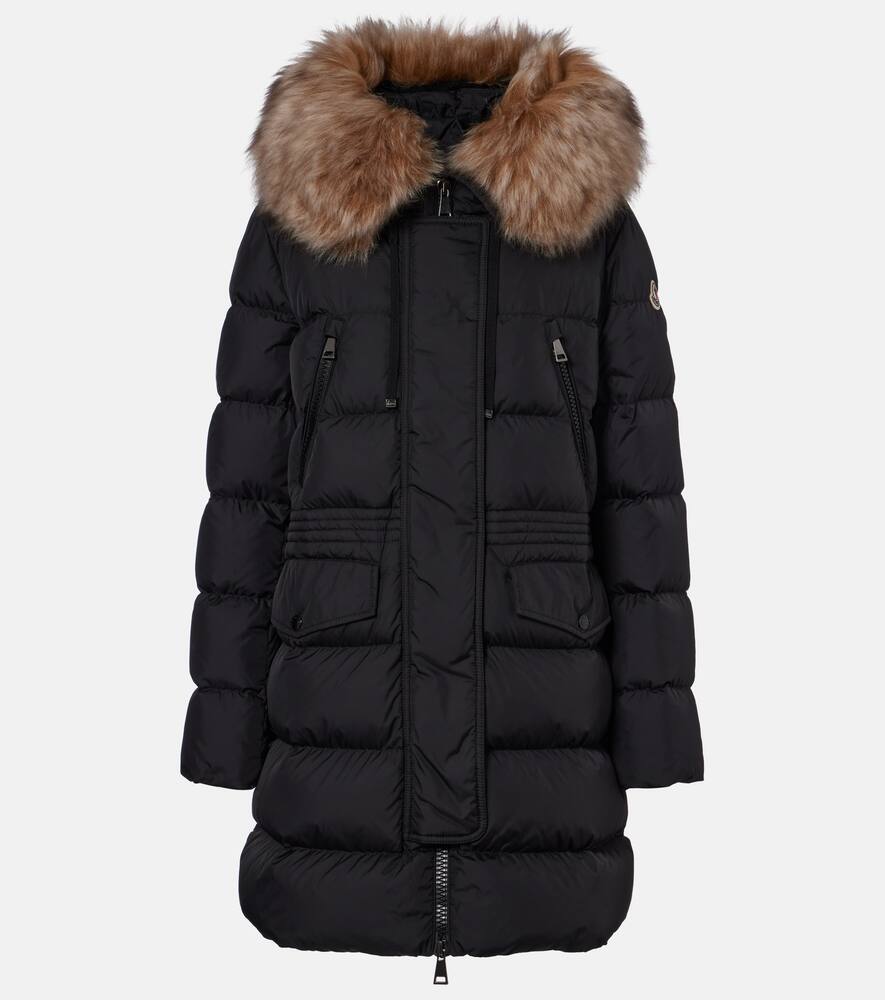 

Афроти пуховик с капюшоном и отделкой из овчины Moncler, 99M