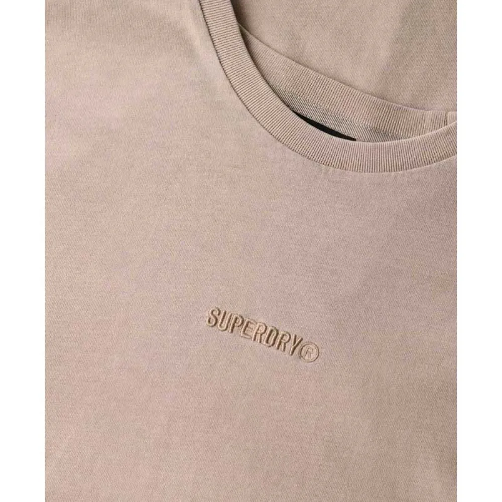 Футболка с коротким рукавом Superdry Micro Logo, бежевый — фото 4