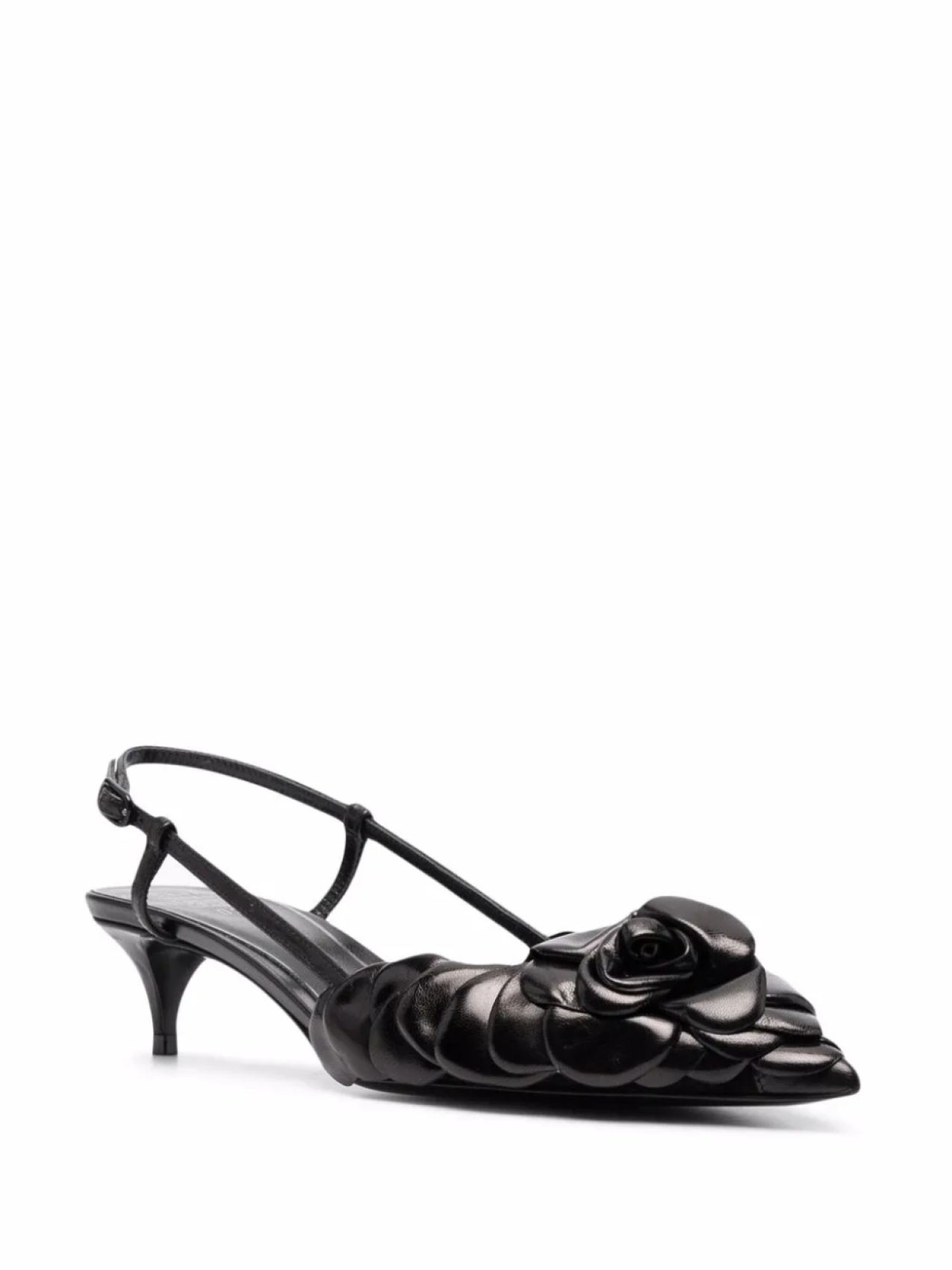 Туфли с заостренным носком и аппликацией Valentino Garavani, черный — фото 2