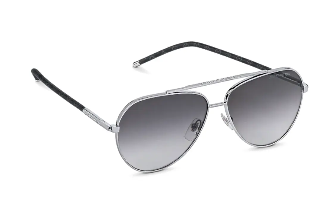 Авиаторские солнцезащитные очки Alloy для мужчин silver LOUIS VUITTON, серебряный — фото 3