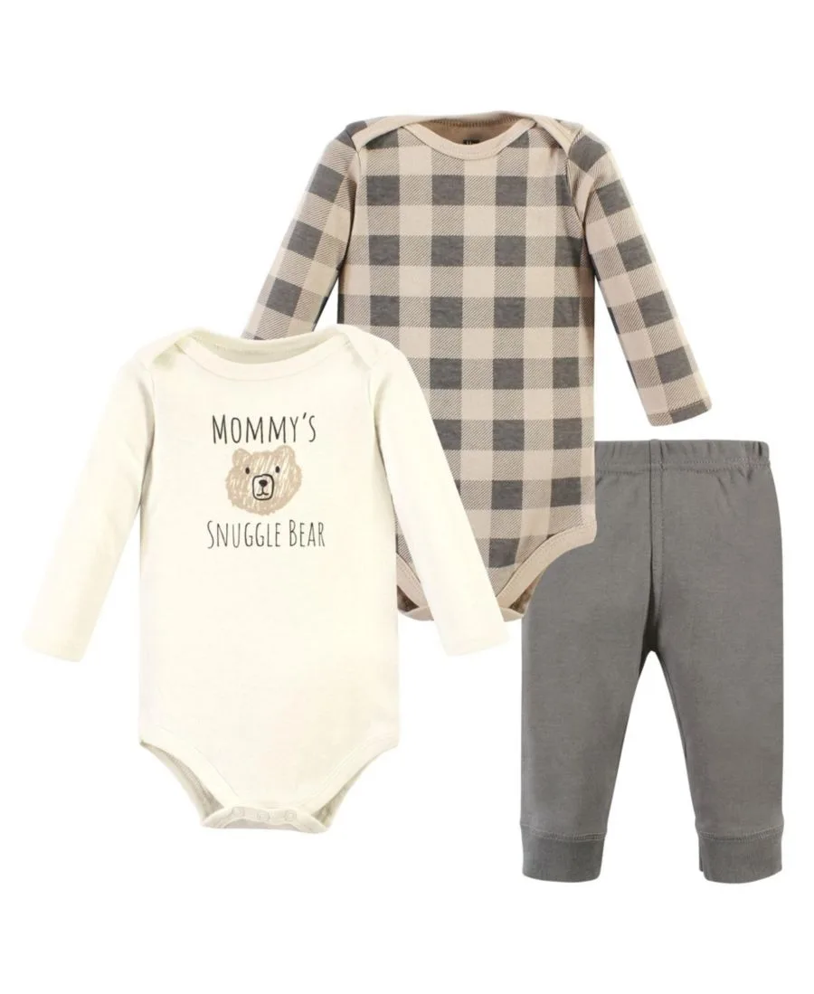 Коллекция хлопковых боди и брюк Hudson Baby, Snuggle Bear