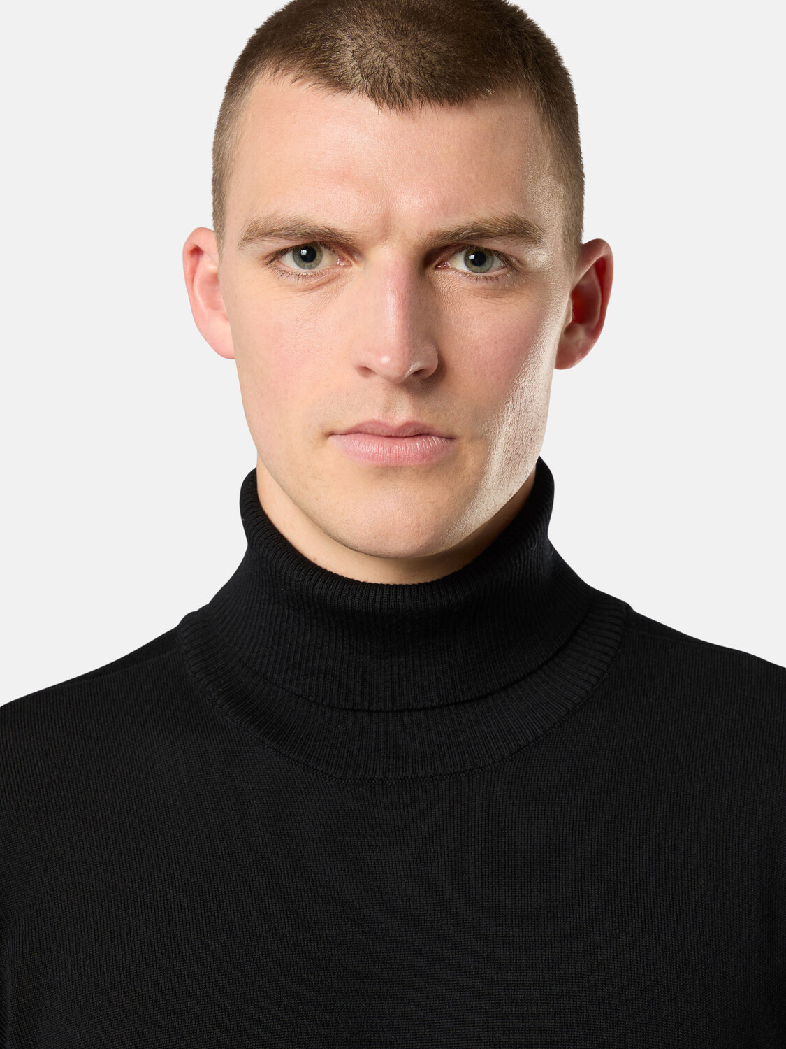 Водолазка с ребристыми краями Stone Island 5100025 LIGHT RWS PURE WOOL, черный — фото 4