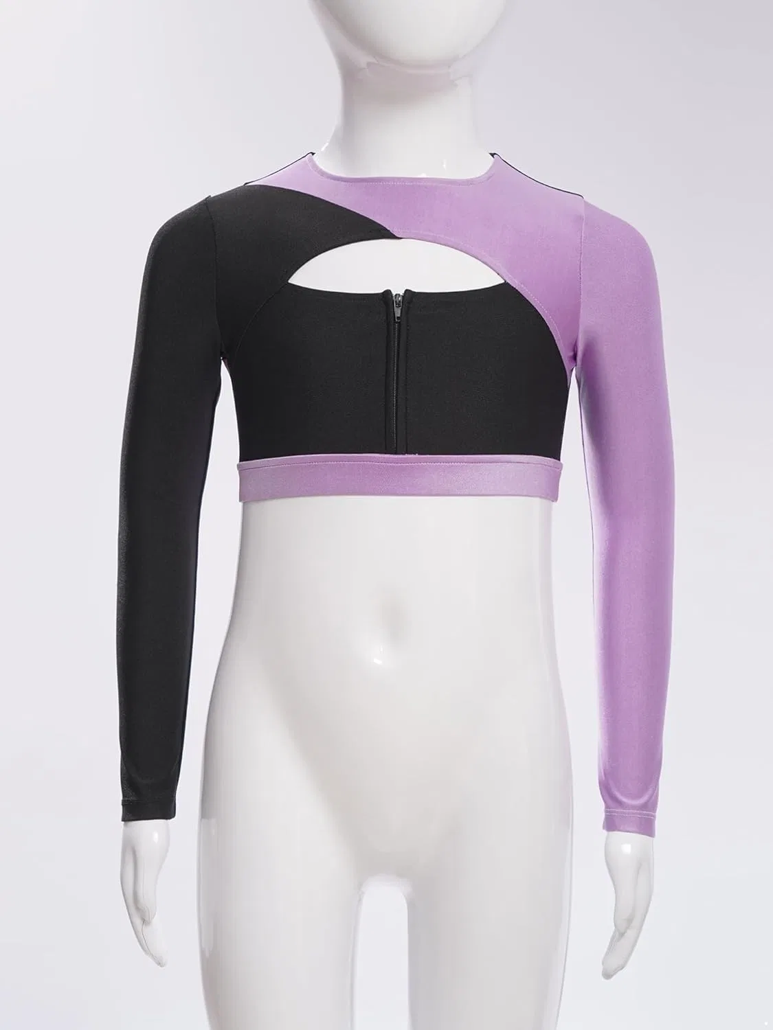 Детская спортивная футболка с длинным рукавом TiaoBug, цвет Light Purple — фото 3