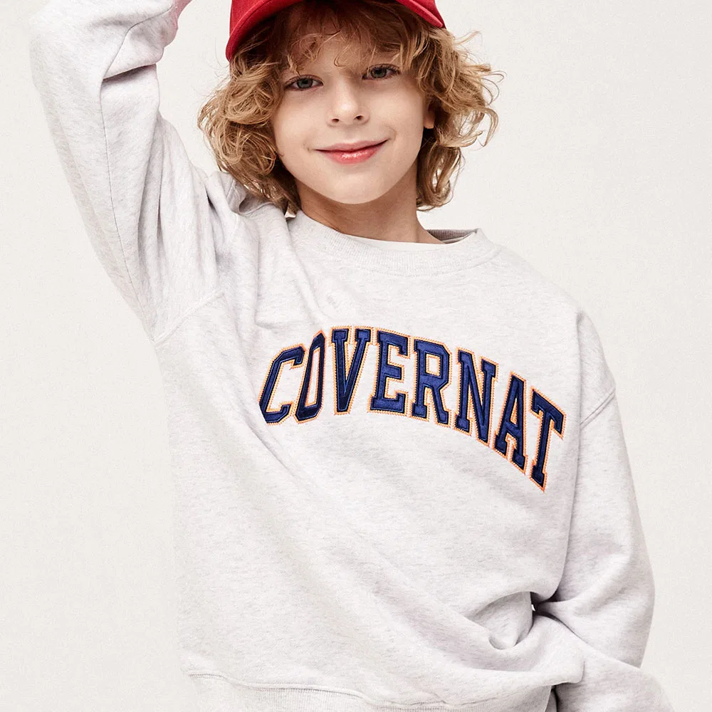 Детский свитшот Arch Logo цвета Heather Gray от Covernat Kids