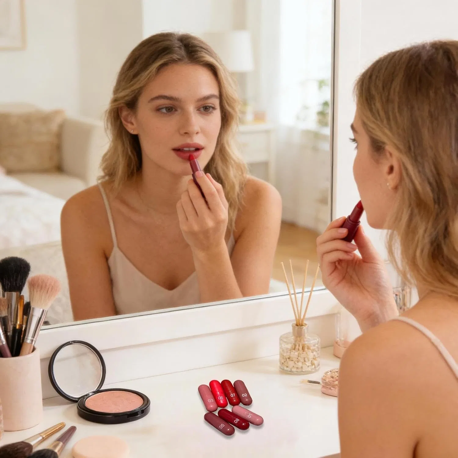 Набор мини-помад 8 цветов, матовые, бальзам, Travel Lipstick Set — фото 2
