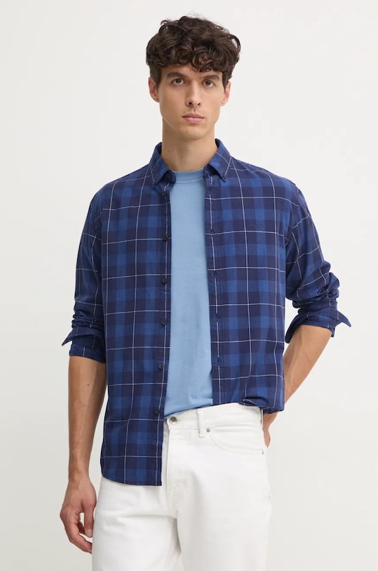 

Хлопковая рубашка MITCHEL Pepe Jeans, темно-синий