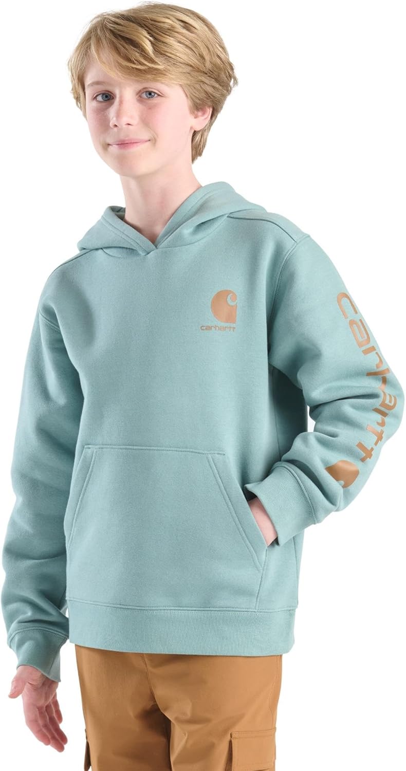 Детская толстовка Carhartt CA6272 с длинными рукавами и принтом - для мальчиков, Patina — фото 2
