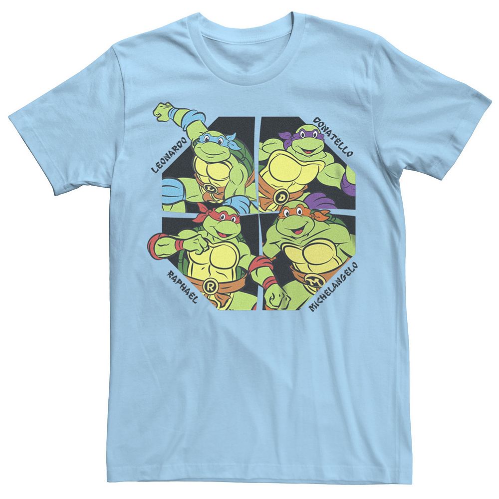 

Мужская футболка с рисунком Teenage Mutant Ninja Turtles Main Guys Licensed Character, цвет Light Blue