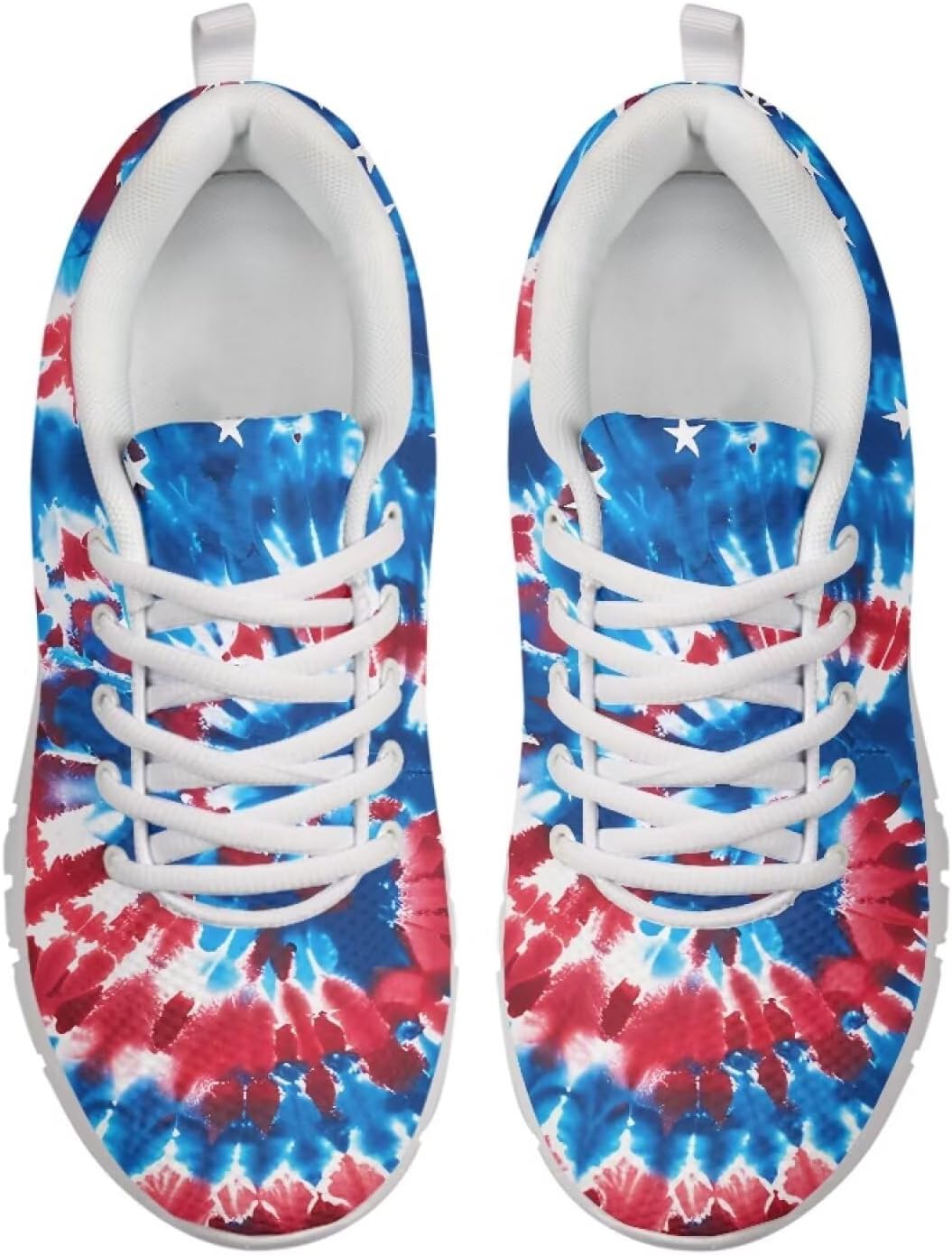 

Легкие кроссовки POLERO для женщин, повседневные дышащие сетчатые кроссовки для бега и тренировок, простые, с ярким рисунком панд, Usa Flag Tie Dye Print