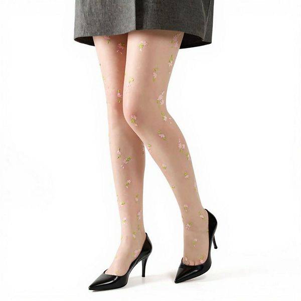 

Женские ажурные колготки с цветочной вышивкой и эластичной посадкой Anna-Kaci, Light Beige
