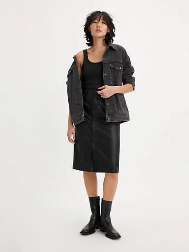 

Юбка-карандаш из искусственной кожи Levi's, черный