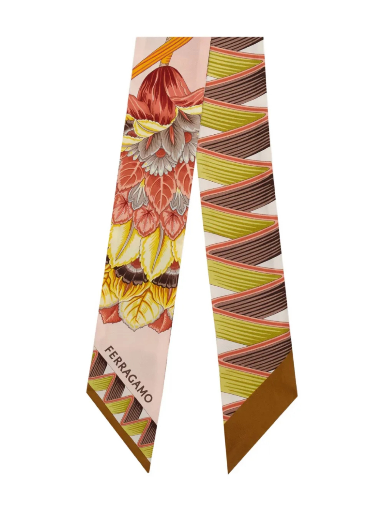 

Шарф Ferragamo graphic-print silk bandeau, розовый