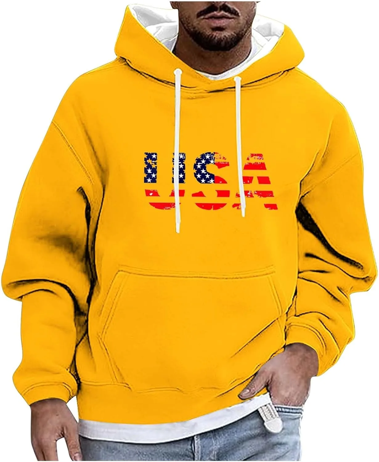 

Мужской худи с капюшоном и накладным карманом AGWOLF