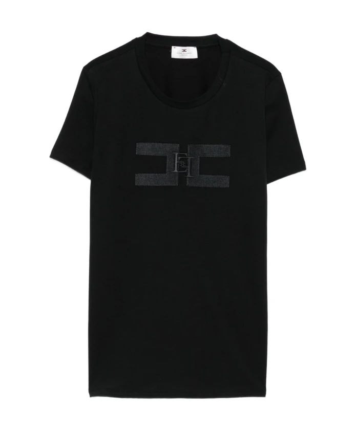 

Футболка из хлопкового трикотажа Elisabetta Franchi, черный