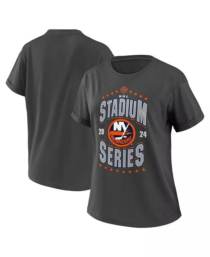 

Женская темно-серая футболка бойфренда New York Islanders 2024 NHL Stadium Series Wear By Erin Andrews, серый