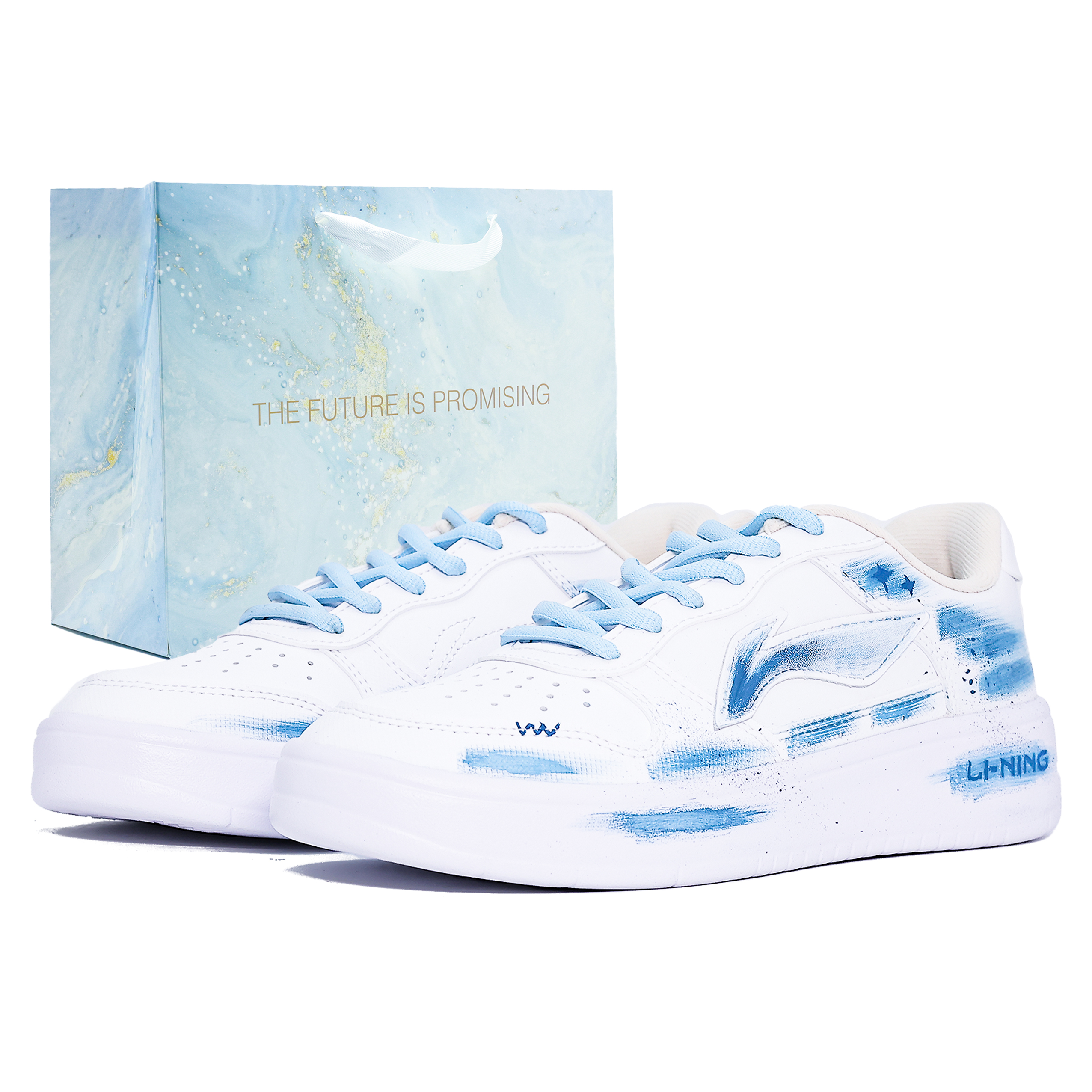 

Li-Ning Floating Boat устойчивые к истиранию нескользящие низкие кроссовки для скейтбординга Unisex Light Blue