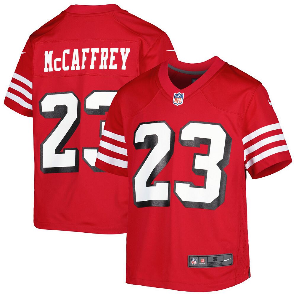 

Молодежная игровая майка Nike Christian McCaffrey Scarlet San Francisco 49ers, красный