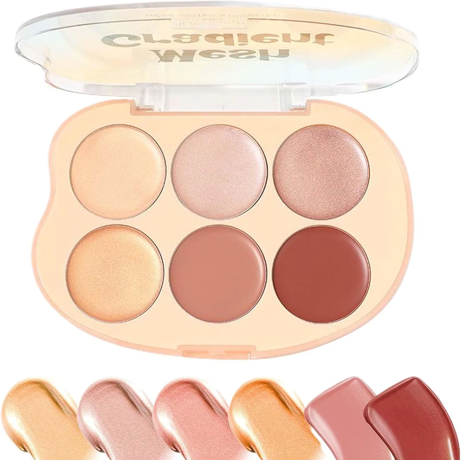 Палетка хайлайтеров Fluorescent Pellet Palette 6 оттенков, многоцветная, кремовая Generic