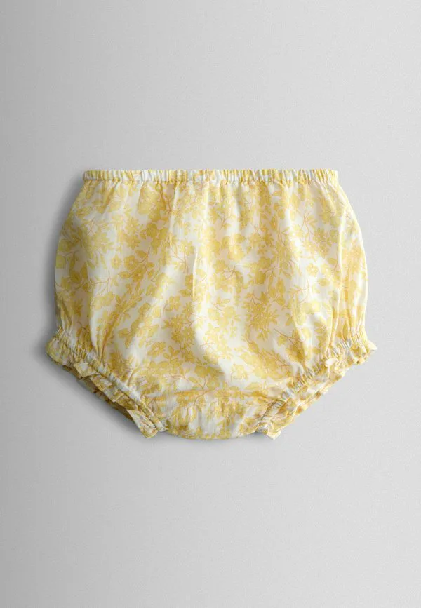 Платье повседневное с цветочным принтом и сборками, прямого кроя. Jojo Maman Bébé, Yellow — фото 4