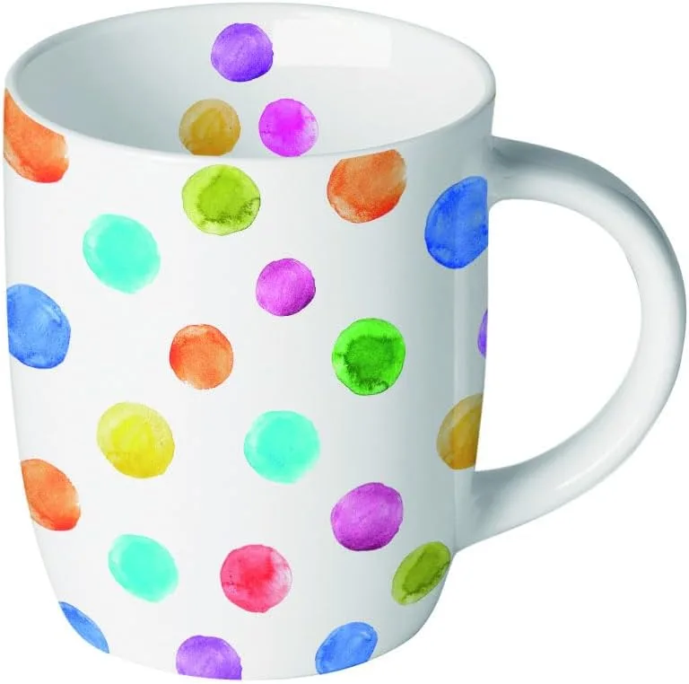 Ambiente Porcelain детская чашка для чая/кофе 0.2 л Colourful Polka Dots Spring Summer Party Birthday Series Polka Dots