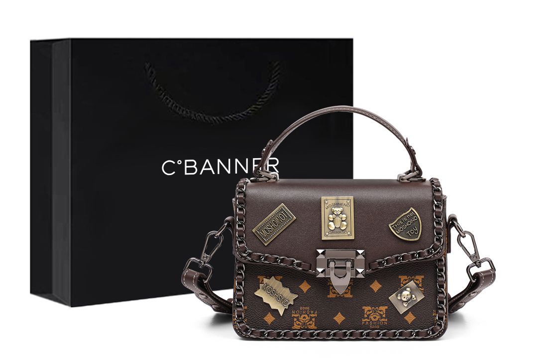 

Плечевая сумка из ПВХ, кроссбоди, женская сумка кофейного/экрю цвета C°BANNER