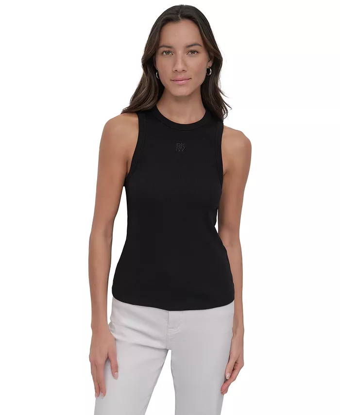 

Женский топ с круглым вырезом DKNY Jeans, белый