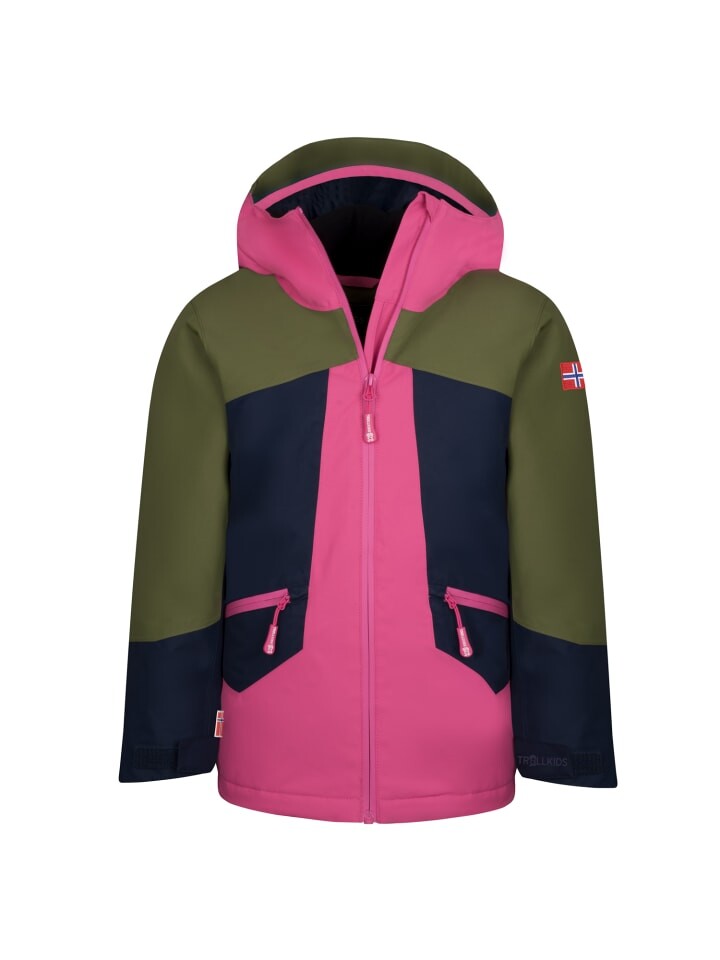 

Лыжная куртка Trollkids Rauland, цвет dusky olive/light magenta