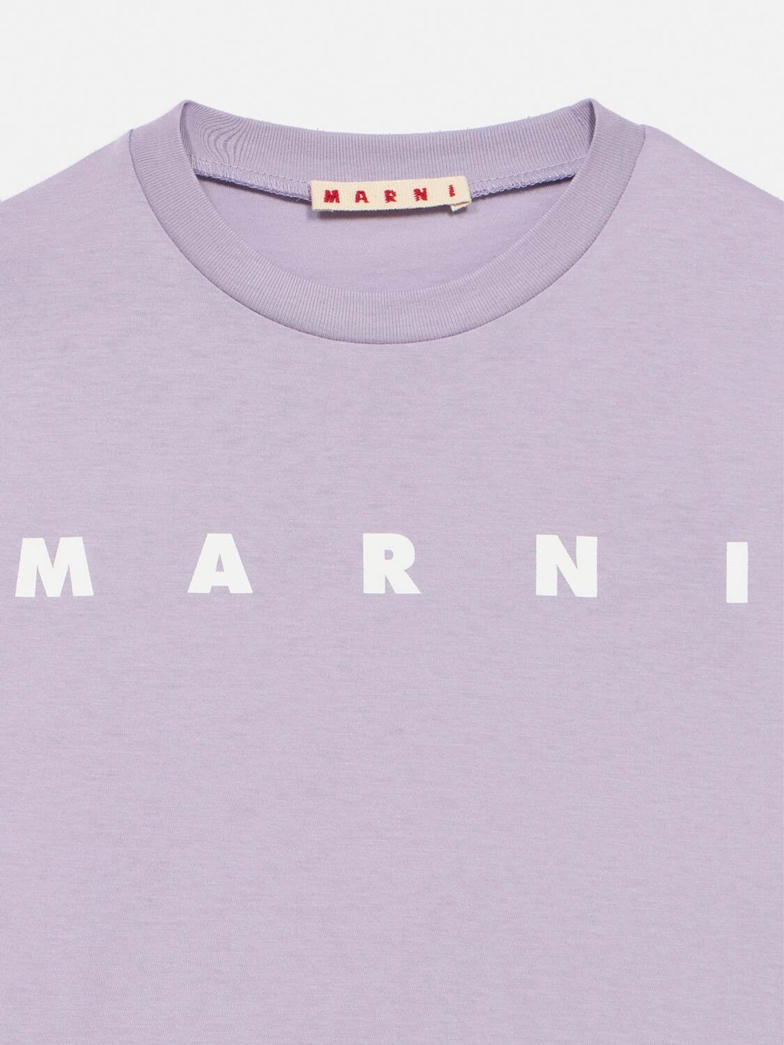 Marni Футболка в пастельно-фиолетовом цвете — фото 3