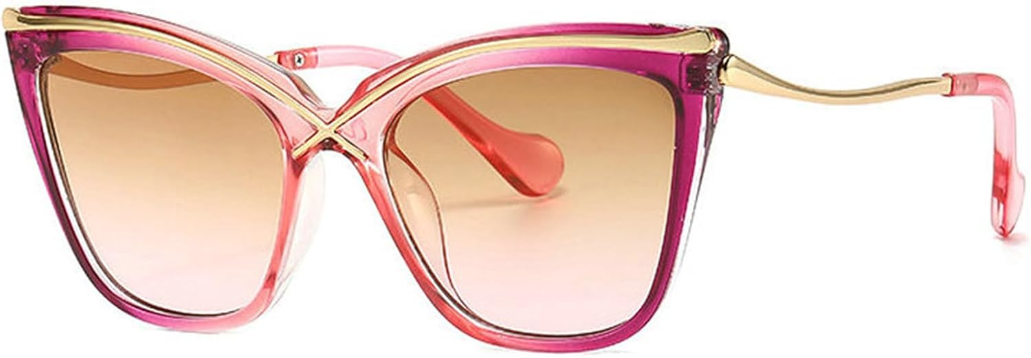 

Солнцезащитные очки Willochra Retro Oversized Square Cateye для женщин и мужчин, модные металлические, с градиентным переходом цвета и защитой от УФ-излучения UV400. Дизайнерские очки, C6