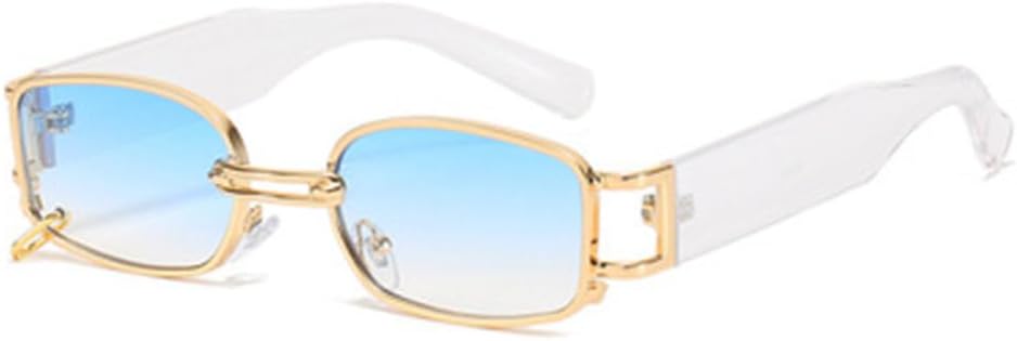 

Популярные модные маленькие прямоугольные женские солнцезащитные очки класса люкс в винтажном панк-стиле для мужчин, солнцезащитные очки с защитой от УФ-излучения UV400 DSXLY, Blue