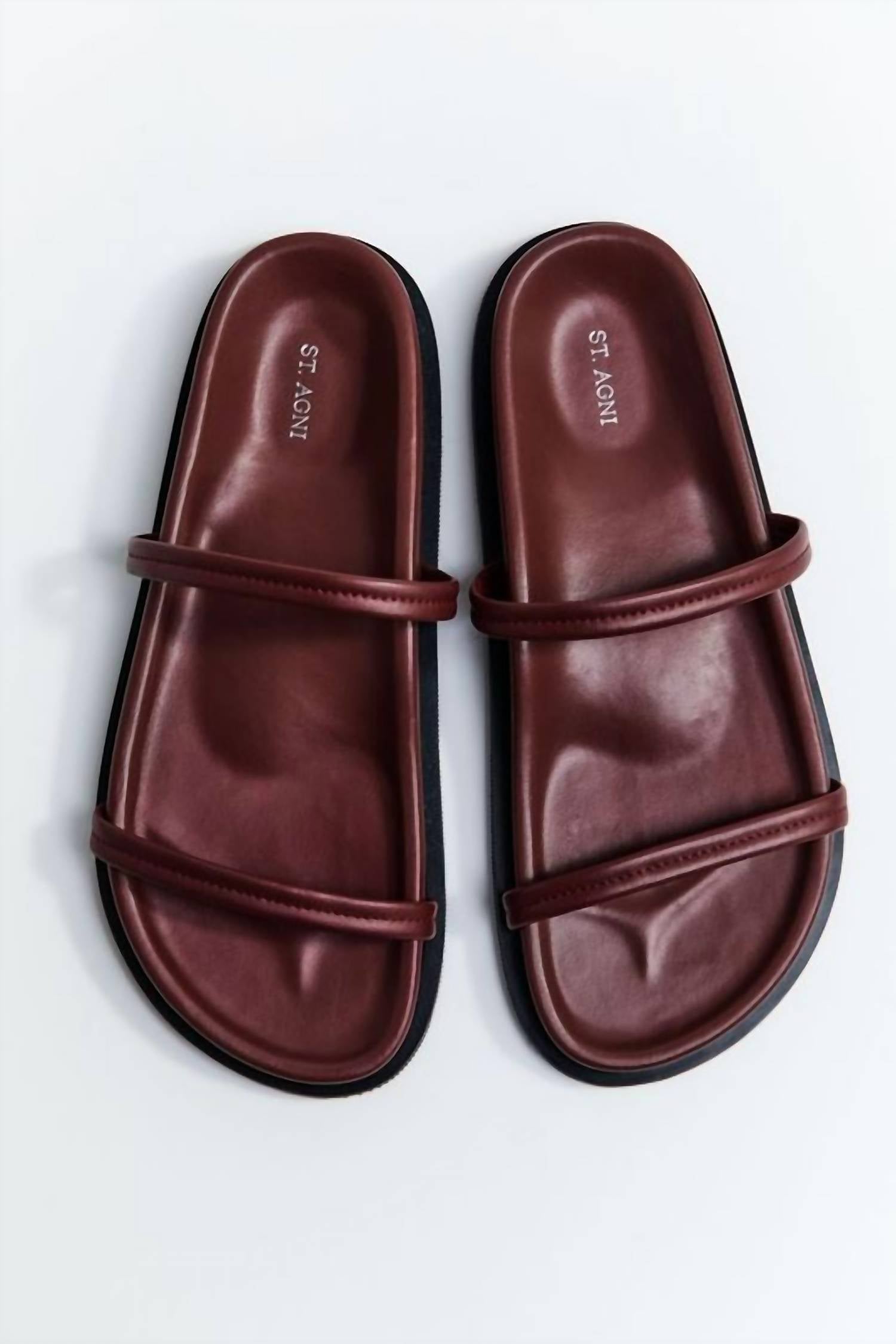 Women's Fine Double Strap Slide In Plum St. Agni, Plum