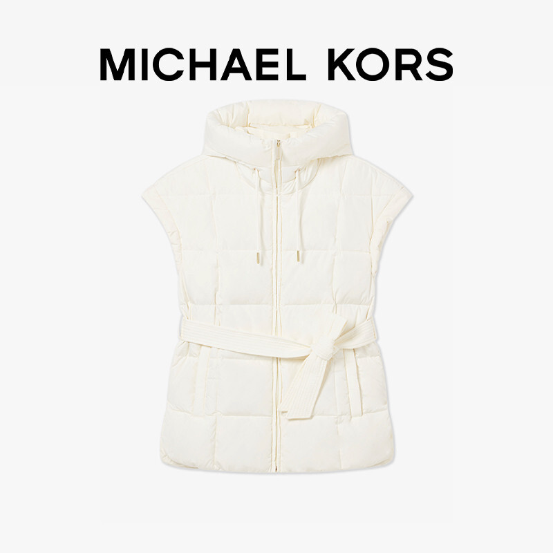 Пуховик женский Michael Kors с капюшоном, белый