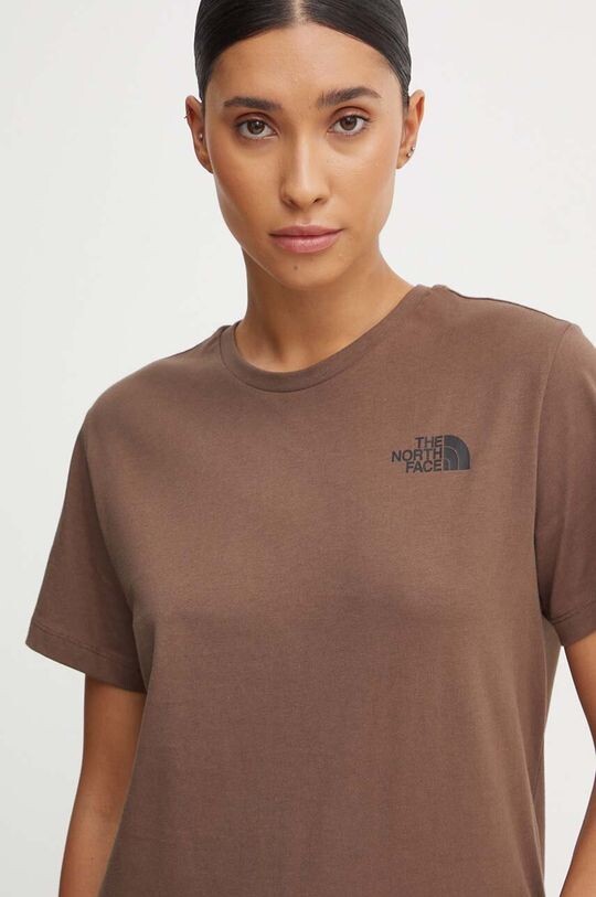 

Хлопковая футболка, размер S/S, свободная футболка Redbox The North Face, коричневый