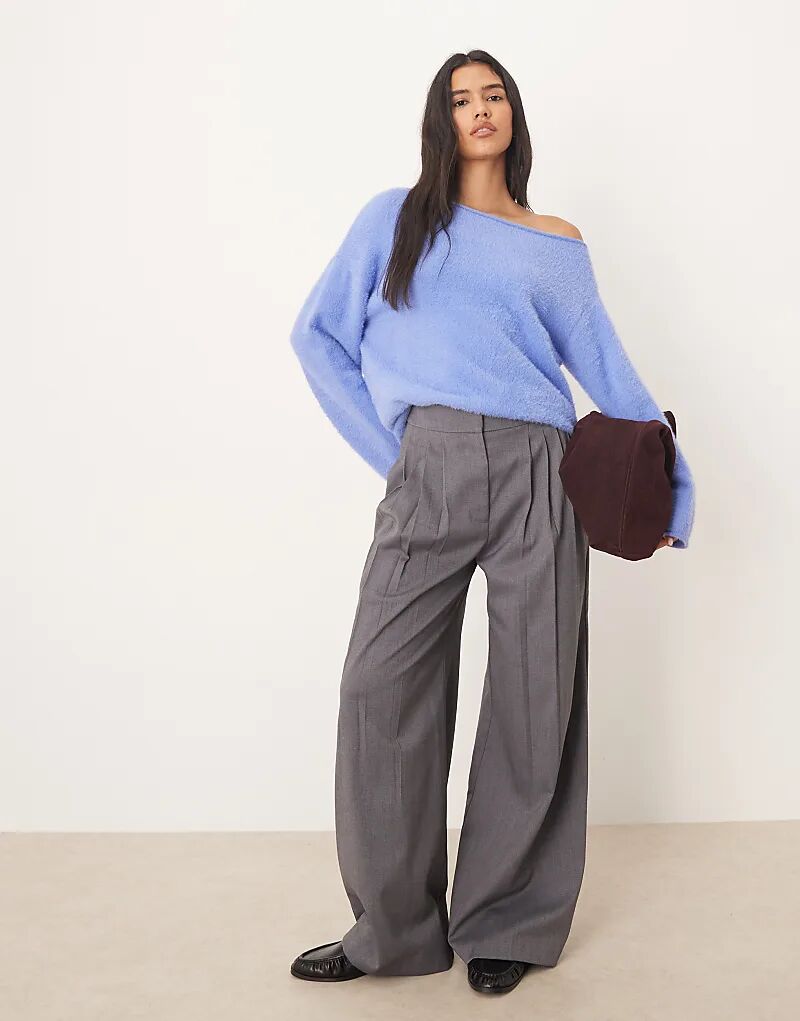 

Джемпер с открытыми плечами ASOS DESIGN синего цвета