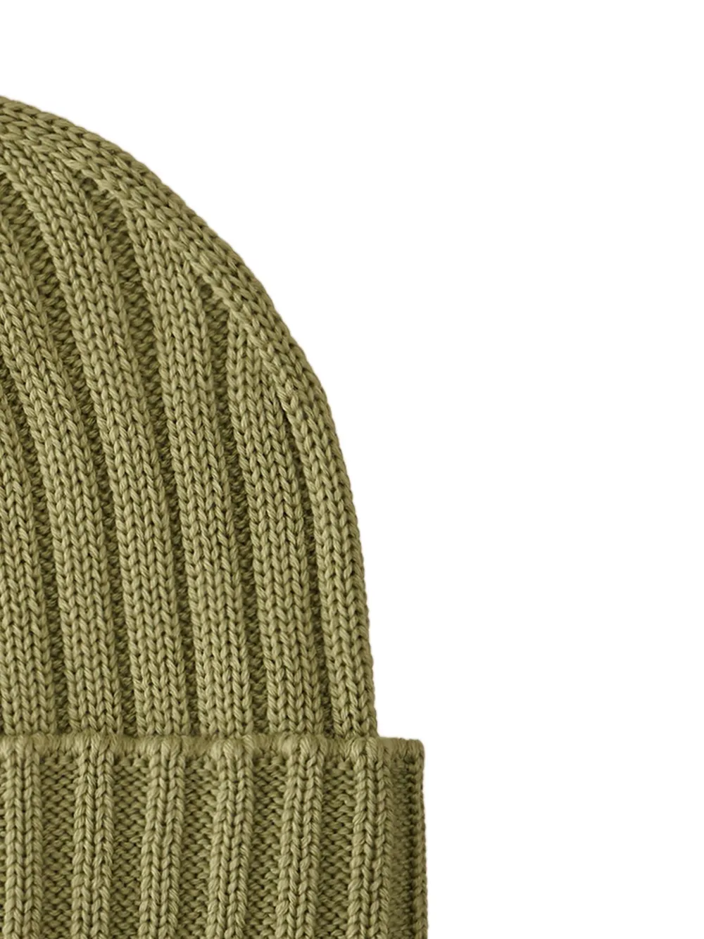 

Шерстяная шапка бини в рубчик C.P. Company, зеленый