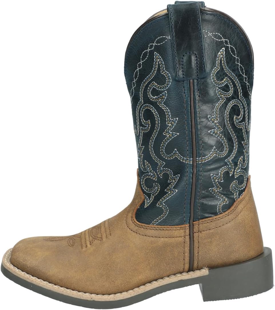 

Вестерн-сапоги Smoky Mountain для мальчиков, Midland Brown Distress Midnight, модель 3300C Smoky Mountain Boots, синий