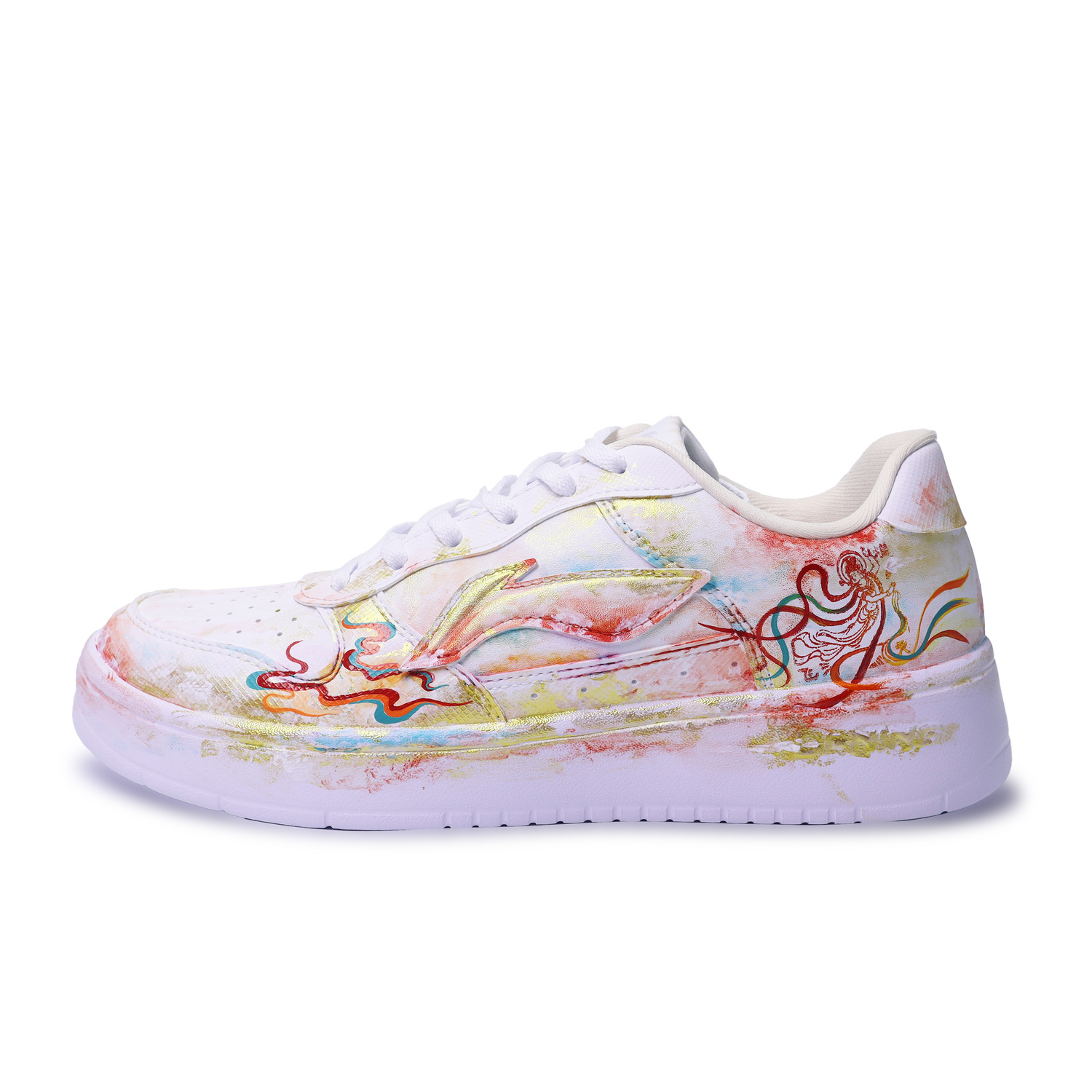 

Li Ning Floating Boat Dunhuang Flying, Graffiti, Hand Drawn Synthetic Leather Li-Ning, оранжевый красный