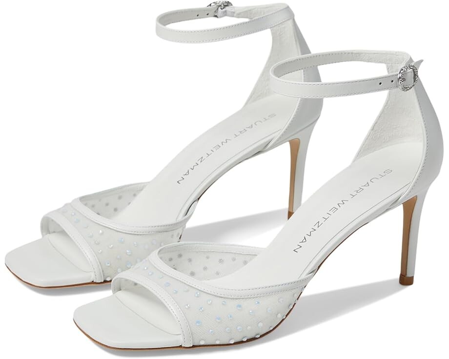 

Туфли Stuart Weitzman Nudistia 75 Sandal, цвет White/Frosted White/Cream