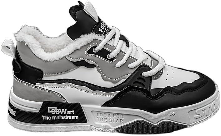 

Мужские модные кеды Hhhchpm для скейтборда - универсальные, в ретро-стиле с теплой флисовой подкладкой для осени/зимы, Повседневная и неформальная одежда, черный