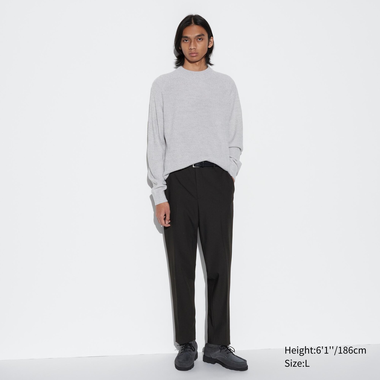 

Брюки UNIQLO из шерсти удлиненные, черный