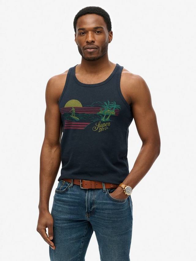 

Открытый жилет в полоску сверху Superdry, цвет Eclipse Navy