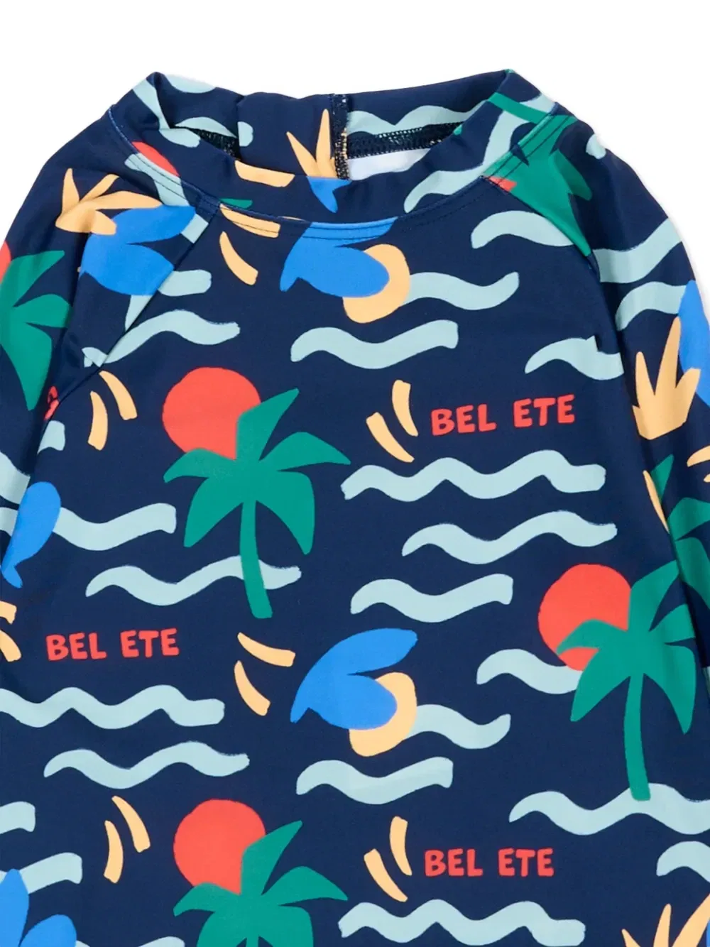 Топ с длинными рукавами с защитой от УФ-лучей Petit Bateau, синий — фото 3