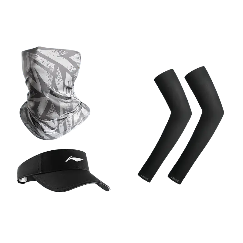 

LINING Унисекс шапка от солнца из полиэстера, Sun Protection Three-Piece Set[Black Visor Cap+Sun Protection Mask+Cooling Arm Sleeves]
