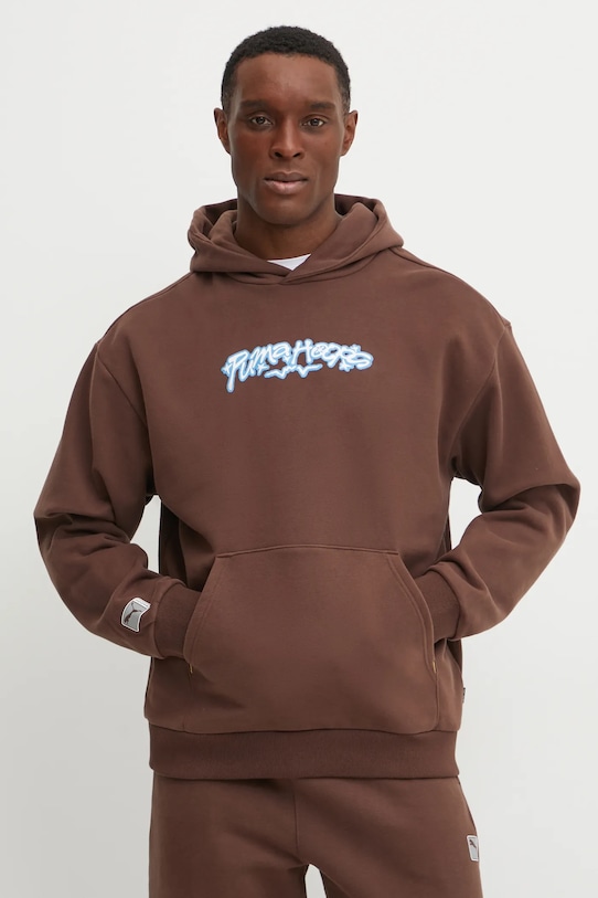 

Хлопковая толстовка Puma, коричневый
