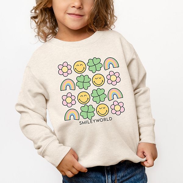 Свитшот Smileyworld smiley clover daisy для малышей The Juniper Shop, Black — фото 3