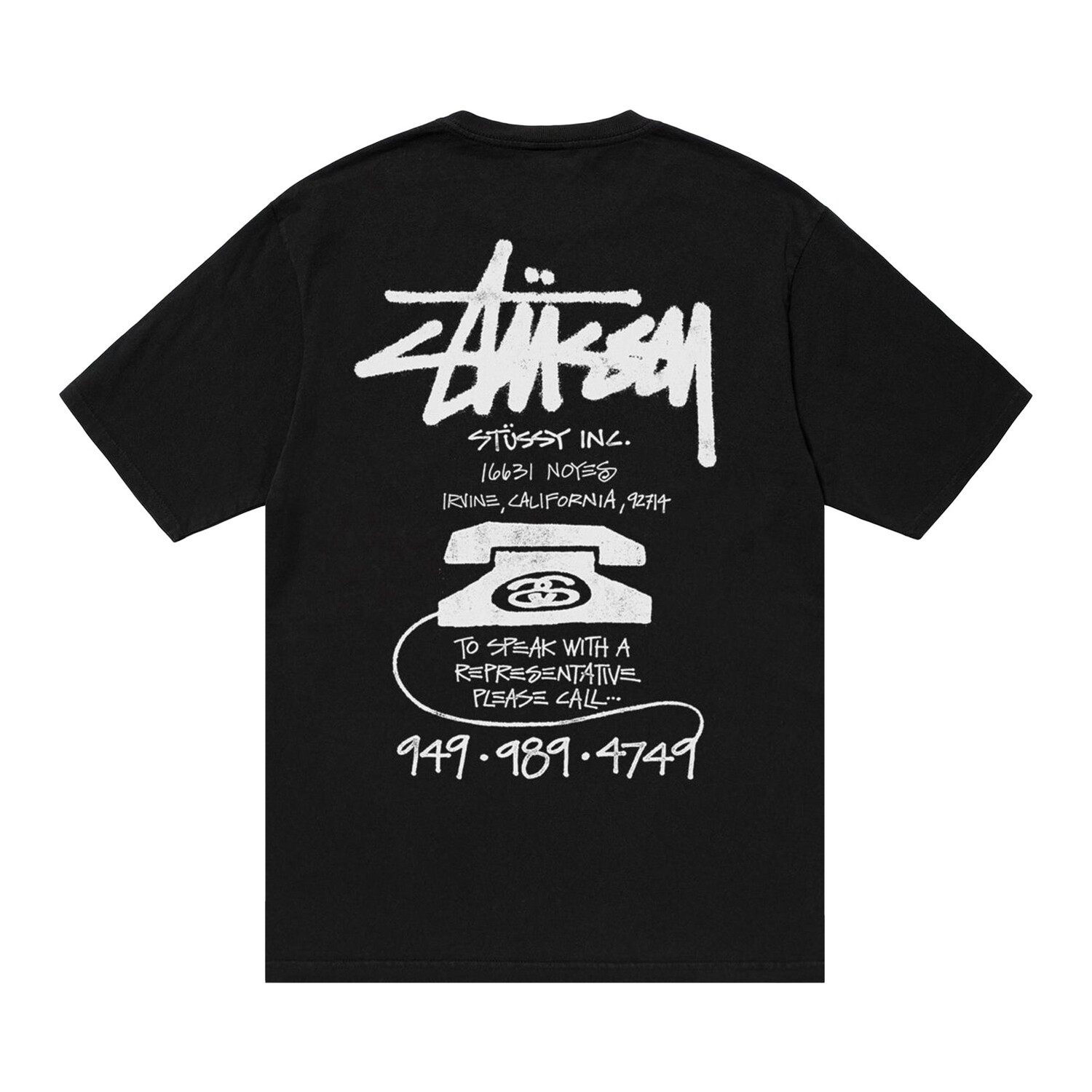 Старая футболка Stussy для телефона, черная — фото 2
